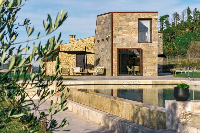 Zwembad uitzicht, Villa Fibbiano