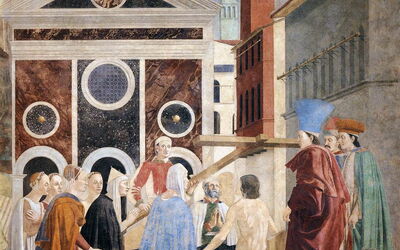 Een deel van de Ware Kruis fresco's