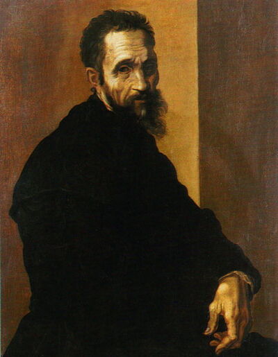 Schilderij van Michelangelo door Jacopino de Conte