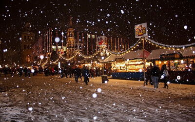 sneew op de kerstmarkt