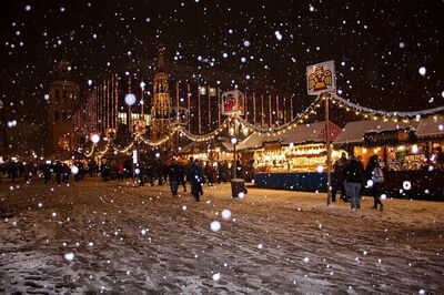 sneew op de kerstmarkt