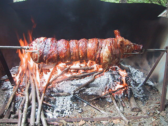 Porchetta van het spit