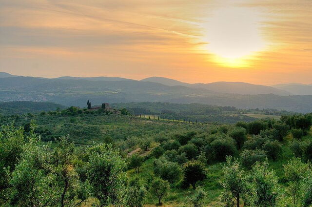Uitzicht op het platteland van Florence
