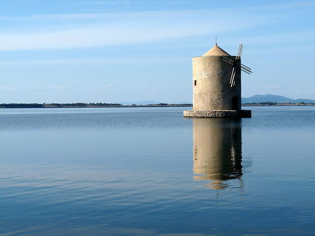 Windmolen in Orbetello lagune