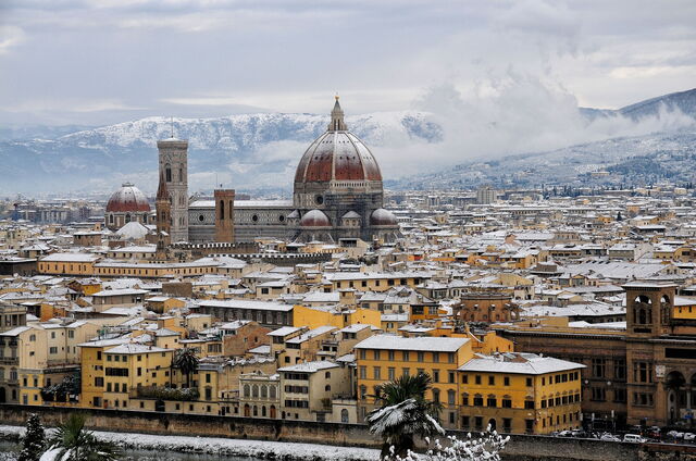 Florence in de sneeuw