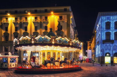De draaimolen in Florence met Kerstmis