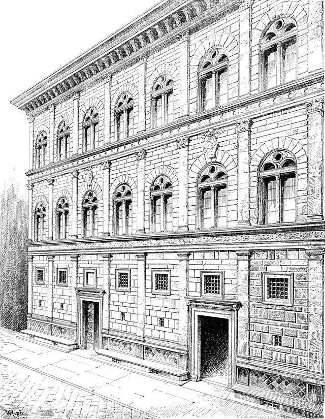 Palazzo Rucellai, Tekening