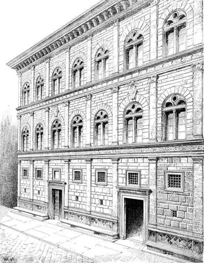 Palazzo Rucellai, Tekening