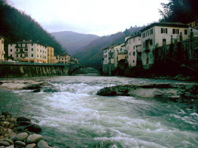 Serchio Rivier in Bagni di Lucca