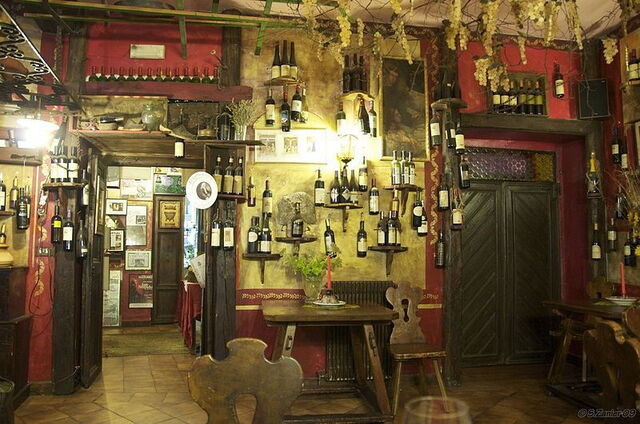 Warm interieur van trattoria