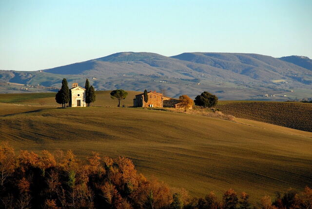 Een landschap in Toscane