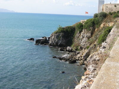 Zicht vanaf de Toscaanse kust van Talamone