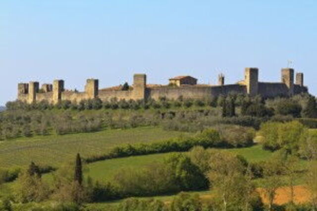 Zicht op het kasteel van Monteriggioni