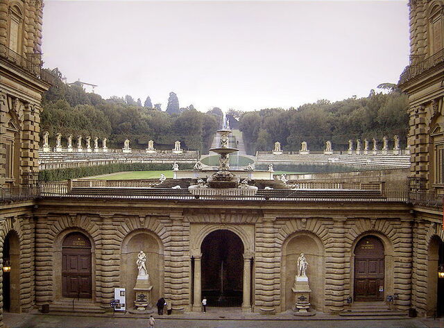 zicht vanaf Pitti Paleis