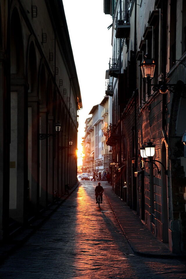 Een straat in het centrum van Florence
