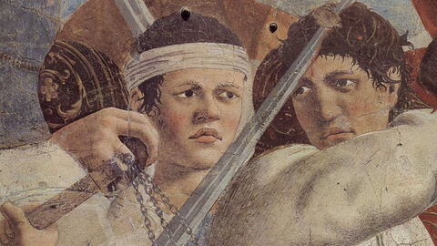 Een gedeelte van het ware kruis fresco's