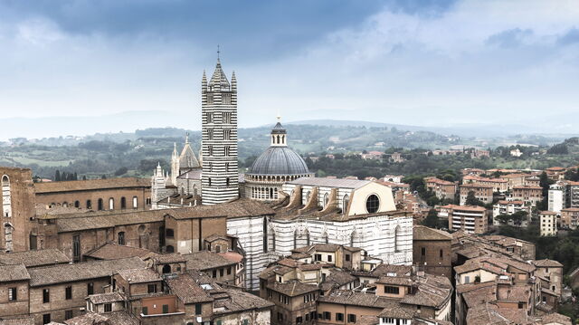 Zicht van de Kathedraal van Siena