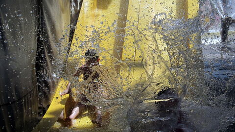 De uitgang van de glijbaan