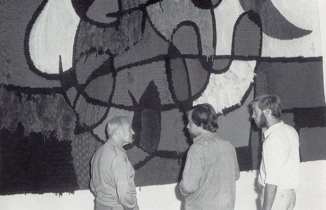 Miró, Delclaux i Royo. Eerste versie van het wandtapijt van Tarragona, Aymat Factory, 1970