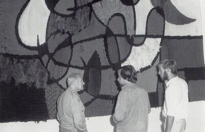 Miró, Delclaux i Royo. Eerste versie van het wandtapijt van Tarragona, Aymat Factory, 1970