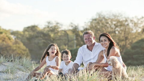 Een familie op vakantie