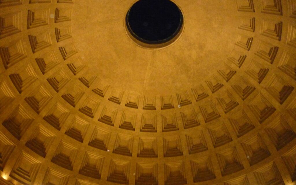 The ceiling of the Pantheon, in Rome