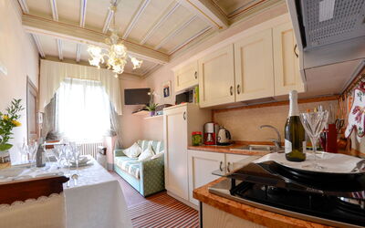 Living room, dining room and kitchen