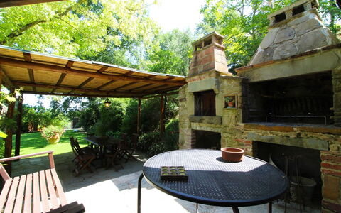 Villa Gioiosa: Meubilair, Tafel, Fabriek, Boom, Buitentafel, Gebouw, Buitenmeubels, Interieur Ontwerp, Hout, Schaduw