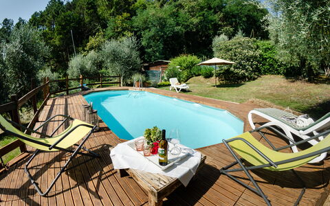 Podere L'istrice: Zwembad, Eigendom, Vrije Tijd, Backyard, Onroerend Goed, Huis, Vakantie, Toevlucht, Huis, Ligstoel