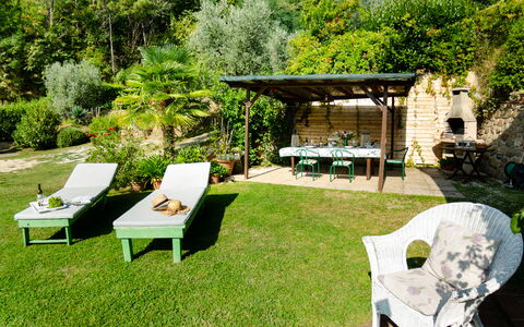 Podere L'istrice: Eigendom, Backyard, Werf, Huis, Gras, Tuin, Meubilair, Gazon, Landscaping, Patio