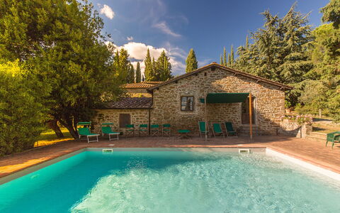 Pozza Di Volpaia: Water, Lucht, Gebouw, Wolk, Eigendom, Fabriek, Azure, Zwembad, Boom, Natuurlijk Landschap