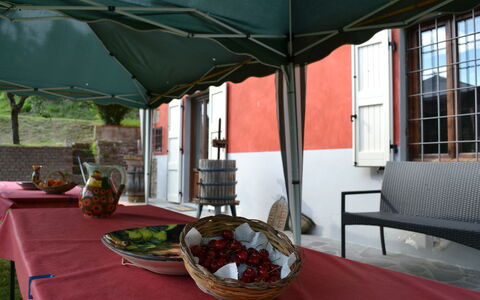 Agriturismo Il Giaggiolo without Pool: Eigendom, Kamer, Patio, Gebouw, Schaduw, Canopy, Tafel, Tent, Meubilair, Huis