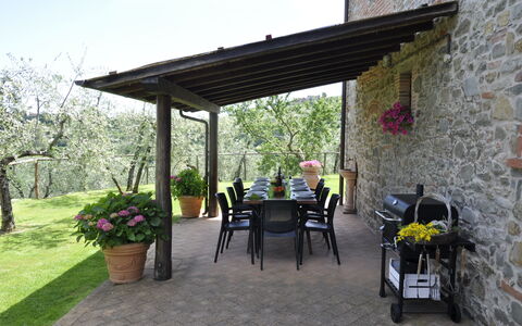 Villa Claudia: Fabriek, Bloem, Bloempot, Stoel, Schaduw, Tafel, Boom, Lucht, Gebouw, Vrije Tijd