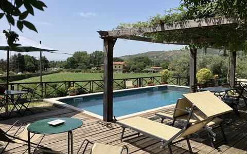 Villa Toppani Del Sodo: Water, Lucht, Fabriek, Eigendom, Zwembad, Stoel, Schaduw, Boom, Buitenmeubels, Condominium