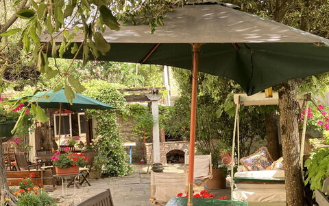 Villa Toppani Del Sodo: Fabriek, Plantengemeenschap, Schaduw, Plantkunde, Buitenmeubels, Tafel, Bloem, Boom, Buitentafel, Vrije Tijd