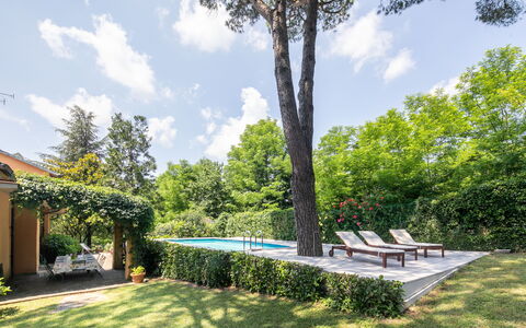 Villa Del Mugello: Wolk, Lucht, Fabriek, Boom, Schaduw, Natuurlijk Landschap, Land Lot, Buitenmeubels, Struik, Gras