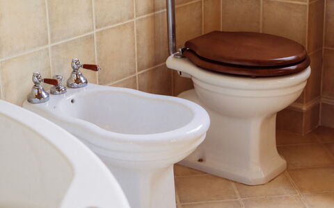 Villa Sant'anna: Bruin, Loodgieterswerkinrichting, Kraan, Eigendom, Badkamer, Purper, Interieur Ontwerp, Verdieping, Hout