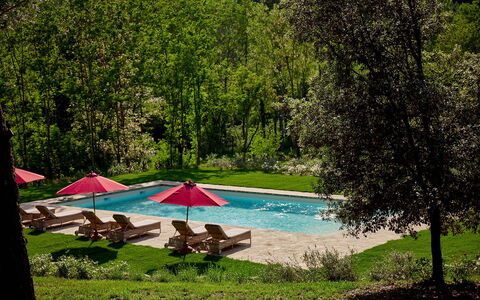 Villa Dell'abate: Water, Fabriek, Eigendom, Paraplu, Natuur, Schaduw, Plantkunde, Buitenmeubels, Boom, Zwemwater