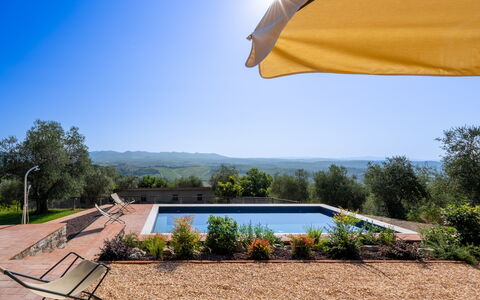 Casa Di Luca, Pool, Castelnuovo Berardenga: Zwembad, Landschap, Tuin, Landscaping, Toevlucht, Eco Hotel, Schaduw, Ligstoel, Buitenmeubels, Landgoed