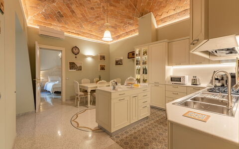 Charming Apartment Cartoni - Città Della Pieve, Um: Eigendom, Meubilair, Cabinetry, Countertop, Gebouw, Interieur Ontwerp, Stoel, Flooring, Verdieping, Keuken
