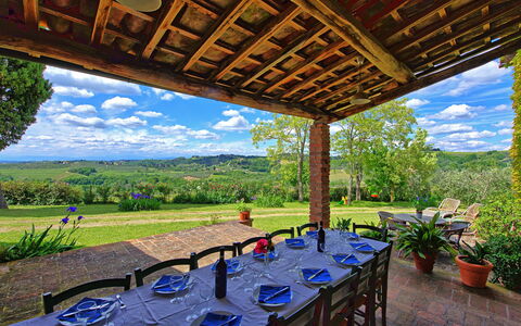 Maggiano: Fabriek, Eigendom, Tafel, Wolk, Lucht, Bloempot, Natuur, Schaduw, Stoel, Boom