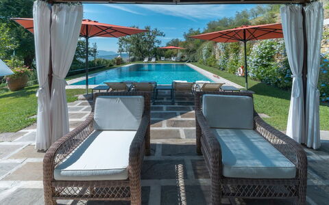 Villa Marlia: Fabriek, Eigendom, Water, Schaduw, Lucht, Buitenmeubels, Interieur Ontwerp, Vrije Tijd, Boom, Gebouw