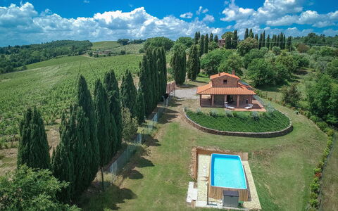 Vineyard’s Cottage With Pool, Ac, Wifi - Siena: Wolk, Lucht, Fabriek, Natuurlijk Landschap, Land Lot, Boom, Vegetation, Gras, Landschap, Landelijk Gebied