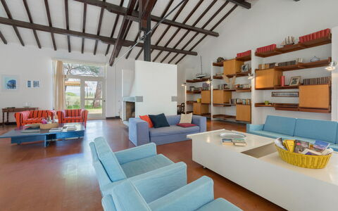 Poggetti San Luigi Country Home Follonica: Meubilair, Bankstel, Plank, Interieur Ontwerp, Woonkamer, Hout, Verdieping, Flooring, Slaapbank, Stellingen