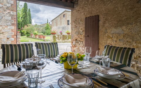 La Palazzina, Ville Di Corsano, Home And Pool: Meubilair, Muur, Tafel, Keuken En Eettafel, Tableware, Stoel, Huis, Eetkamer, Serveware, Restaurant