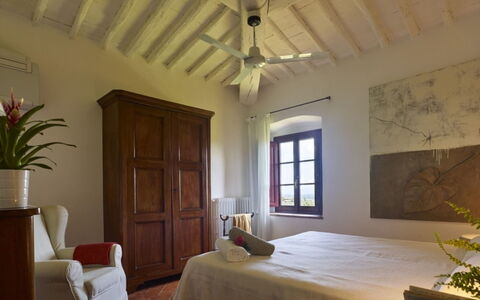 Villa del Riccio: Meubilair, Interieur Ontwerp, Muur, Flooring, Verdieping, Hout, Plafond, Slaapkamer, Kamer, Bed