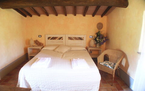 Appartamento Pietra Viva, Wifi, Near Perugia: Meubilair, Flooring, Verdieping, Boerderij, Slaapkamer, Bed, Stoel, Bed Frame, Beits, Kamerplant