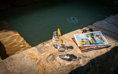 Town House Garden: Flagstone, Zwembad, Waterpartij