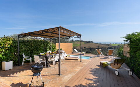 Casa Meletta: Meubilair, Buitenmeubels, Schaduw, Tafel, Tuin, Stoel, Buitentafel, Outdoor Structuur, Patio, Backyard