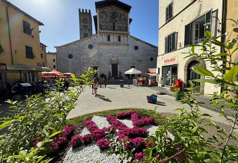 Anna: Gebouw, Venster,  Dorf\, Facade, Bloempot, Paraplu, Buitentafel, Buitenmeubels, Stadsplein, Kamerplant